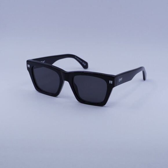 Off-White OERI13X VALDEZ 1007 Sunglasses Black Square Frame Dark Grey Lenses
